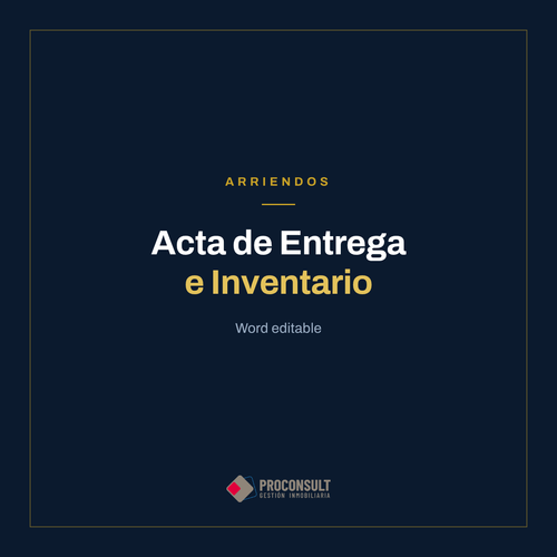 Acta de Entrega e Inventario en Word editable