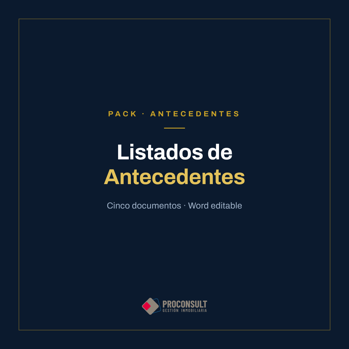 Pack de Listados de Antecedentes en Word editable