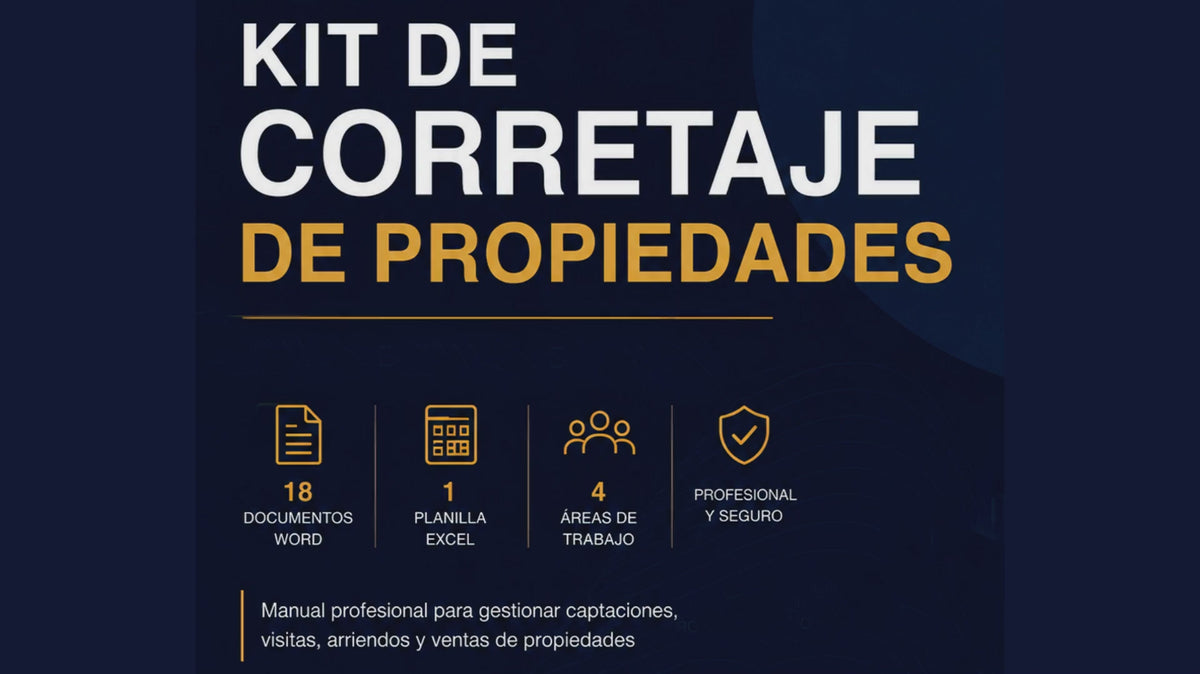 Kit Completo de Corretaje de Propiedades en Chile – 21 Documentos Listos para Usar