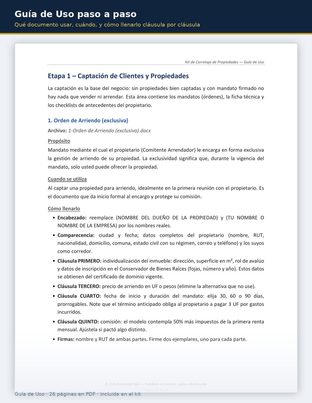 Kit Completo de Corretaje de Propiedades en Chile – 21 Documentos Listos para Usar