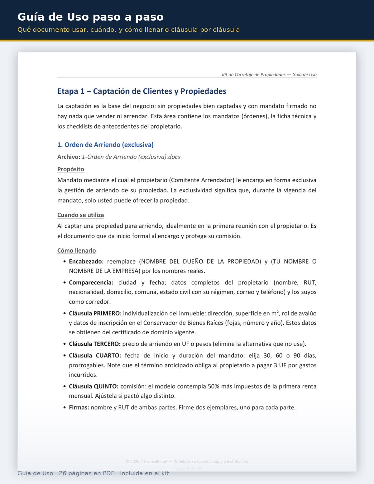 Kit Completo de Corretaje de Propiedades en Chile – 21 Documentos Listos para Usar